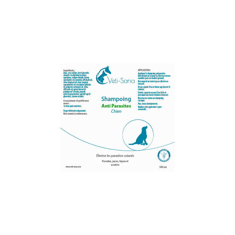 Shampoing antiparasites chien