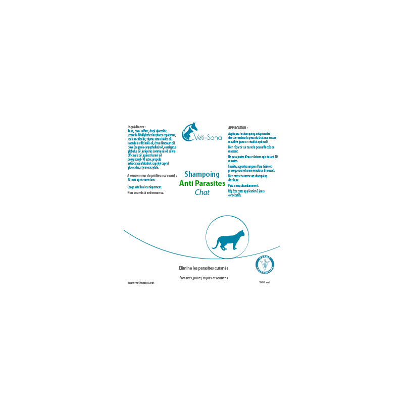 Shampoing antiparasites chat